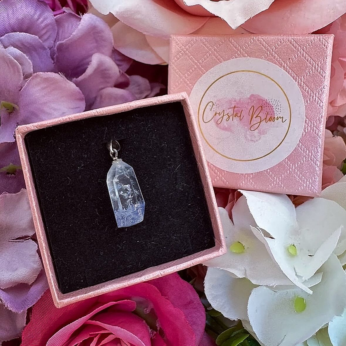 Rare Blue Dumortierite Crystal Pendant