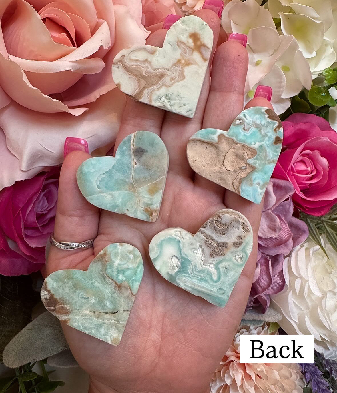 Aragonite Heart Crystal Carving