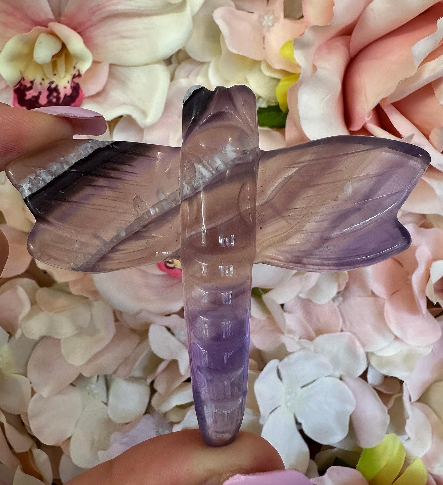 Fluorite Dragonfly Crystal Carving