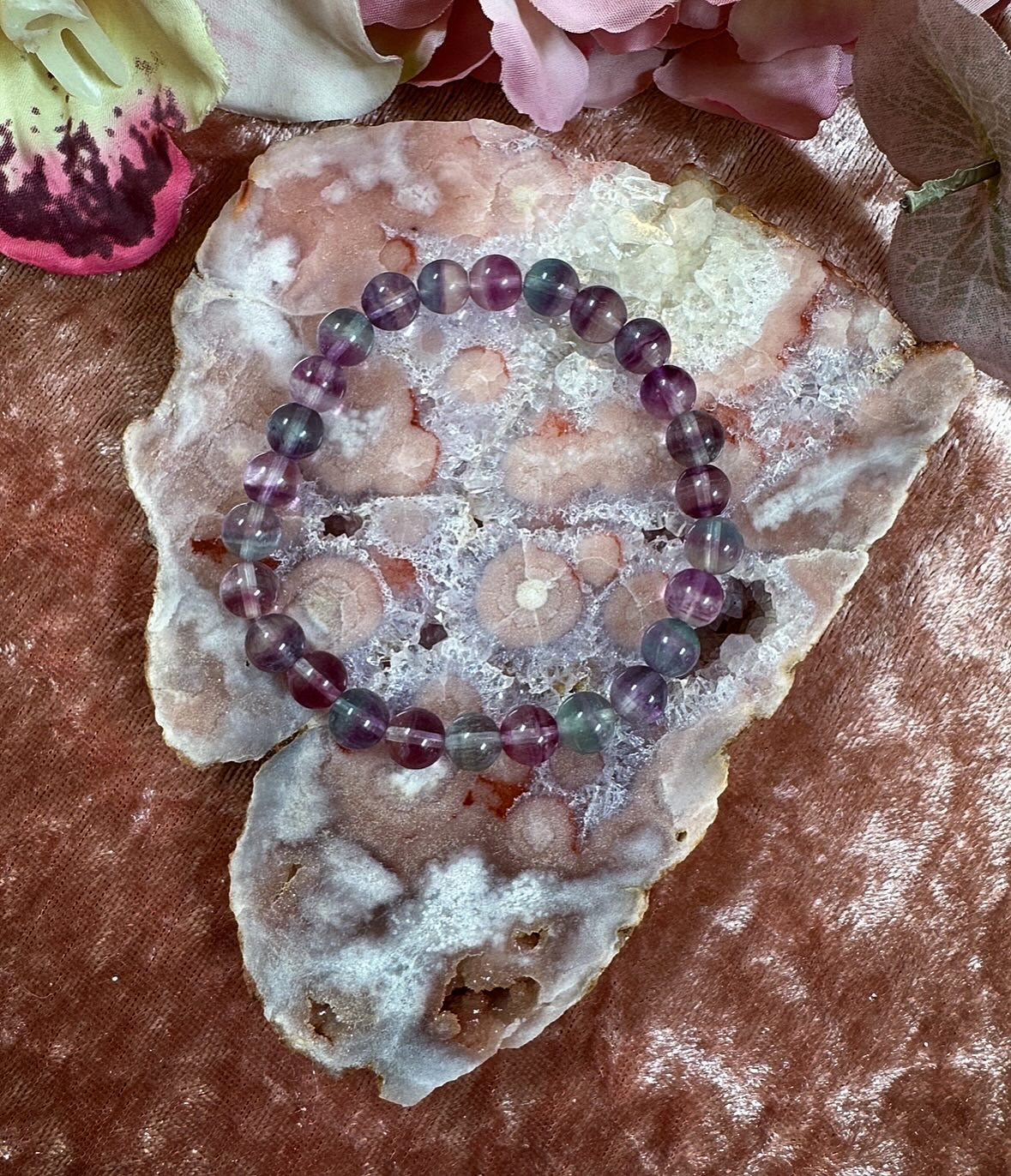 Purple fluorite Reiki-Infused Crystal Bracelet