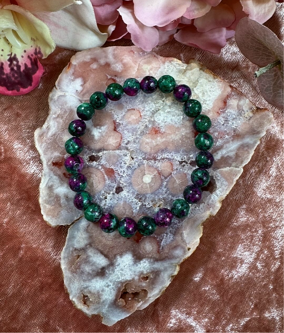 Ruby zoisite Reiki-Infused Crystal Bracelet