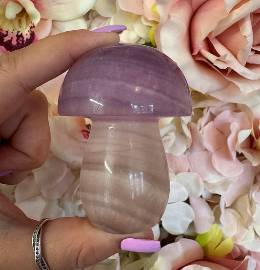 Large Candy Fluorite crystal Mushroom Carving