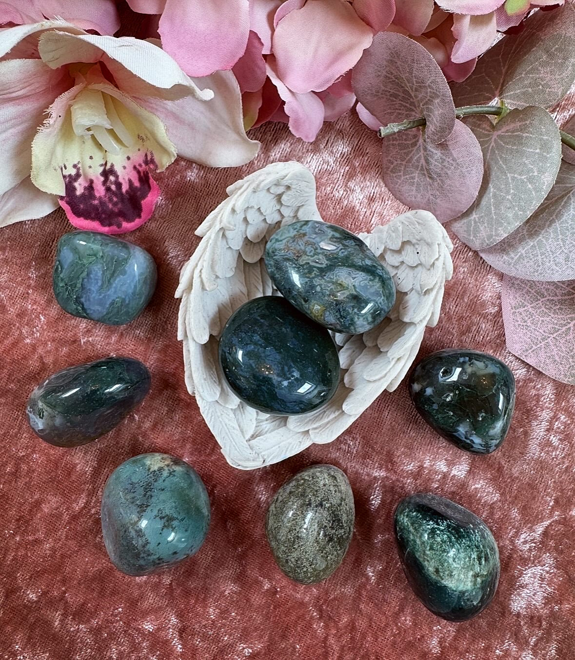 Large Moss Agate Crystal Tumble