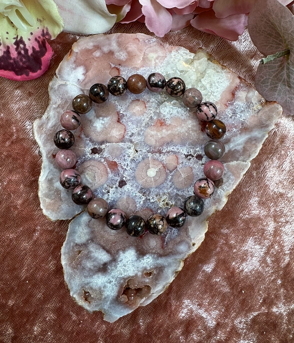 Rhodonite Reiki-Infused Crystal Bracelet