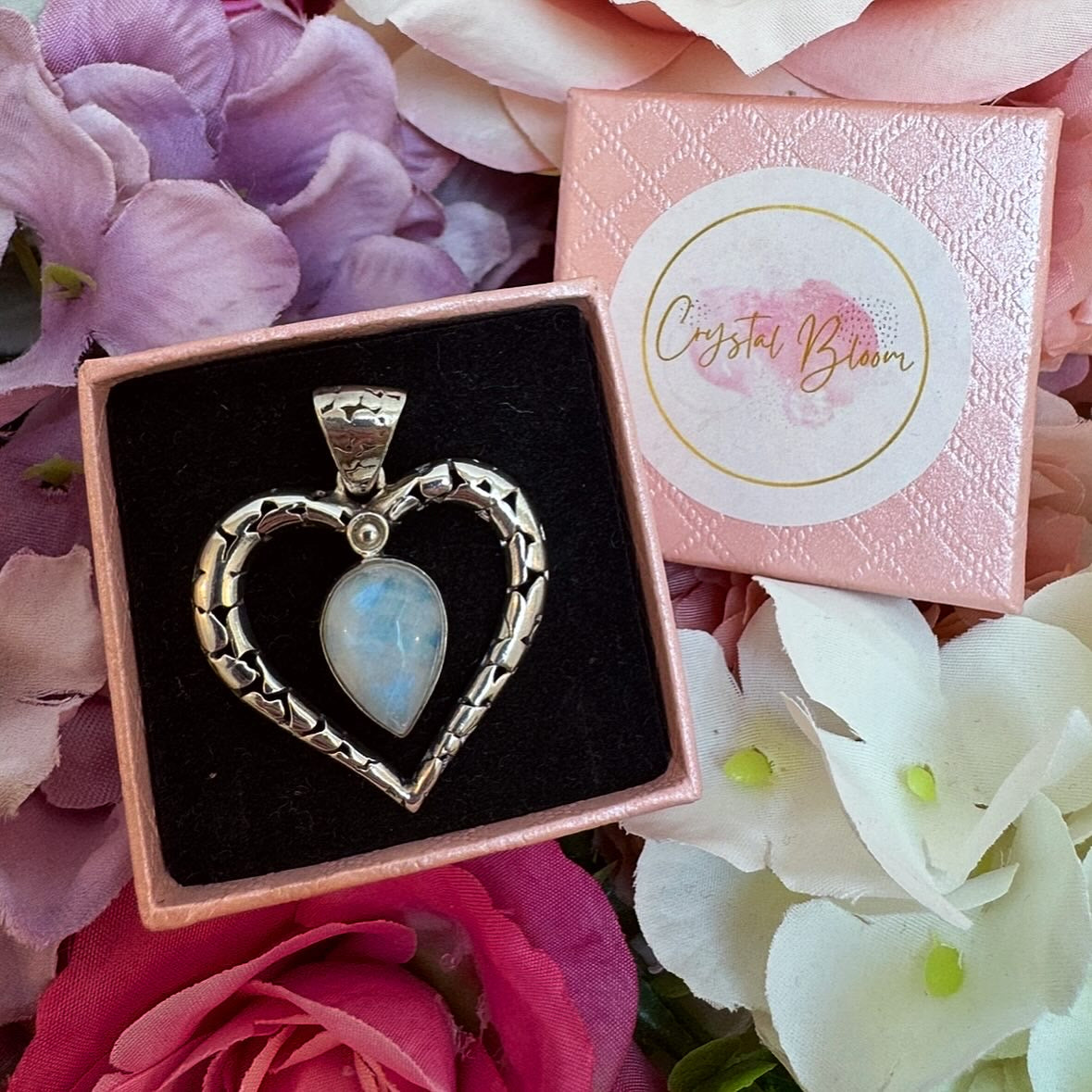 Moonstone Heart Crystal Pendant
