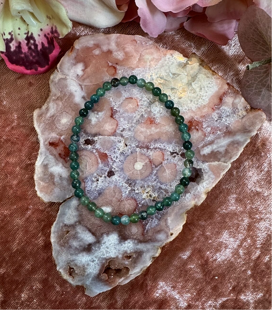 Green Moss Agate Reiki-Infused Crystal Bracelet