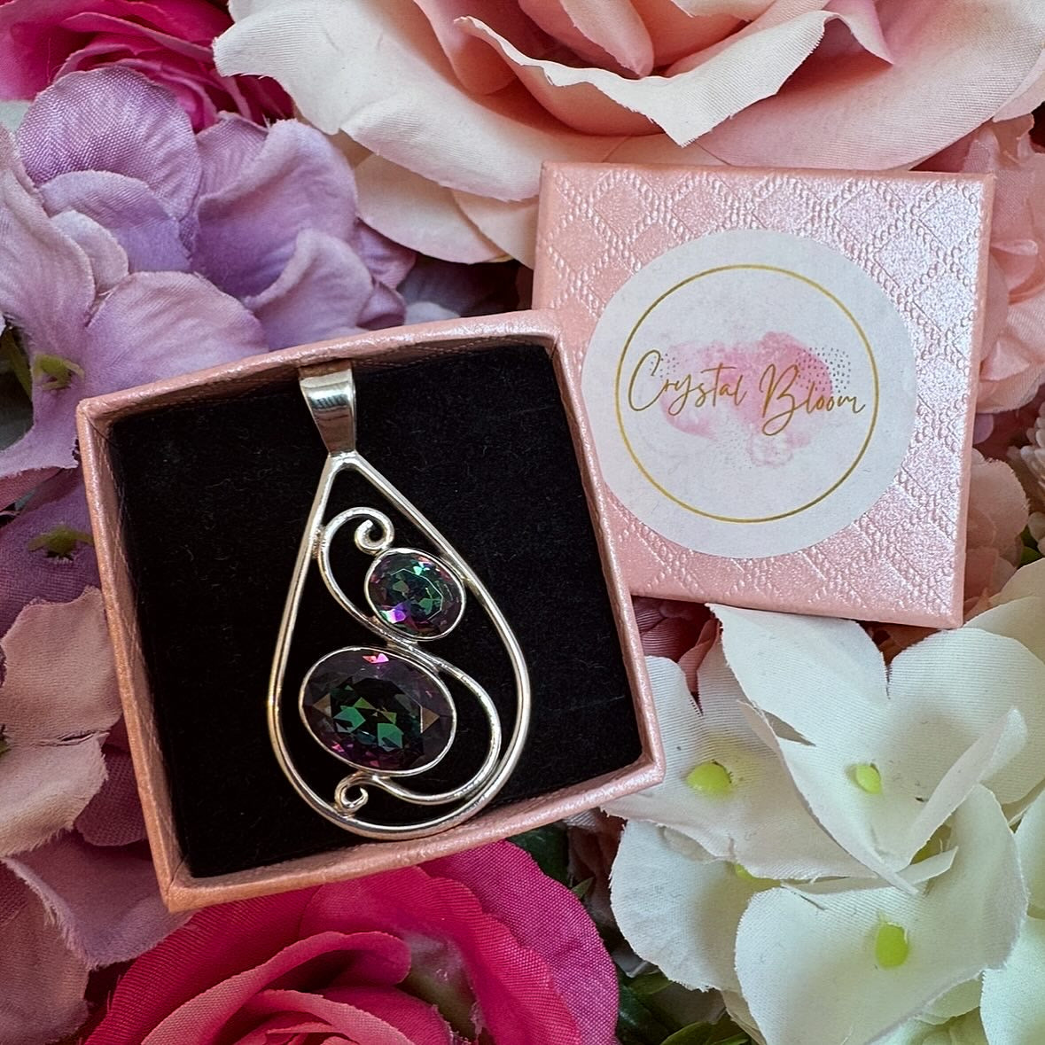 Mystic Quartz Crystal Pendant