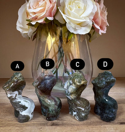 Moss Agate Body Carving