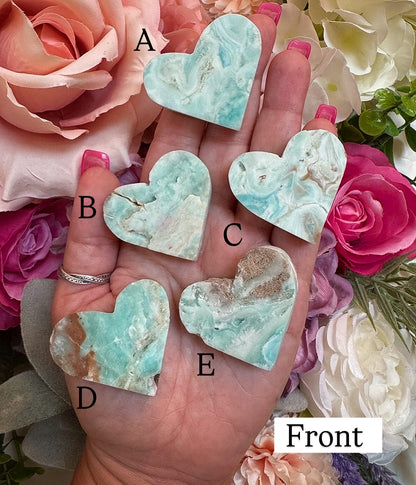 Aragonite Heart Crystal Carving