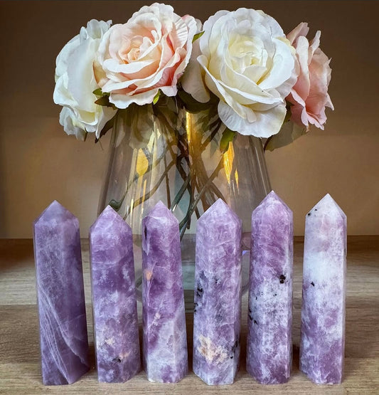 Lepidolite Crystal Tower
