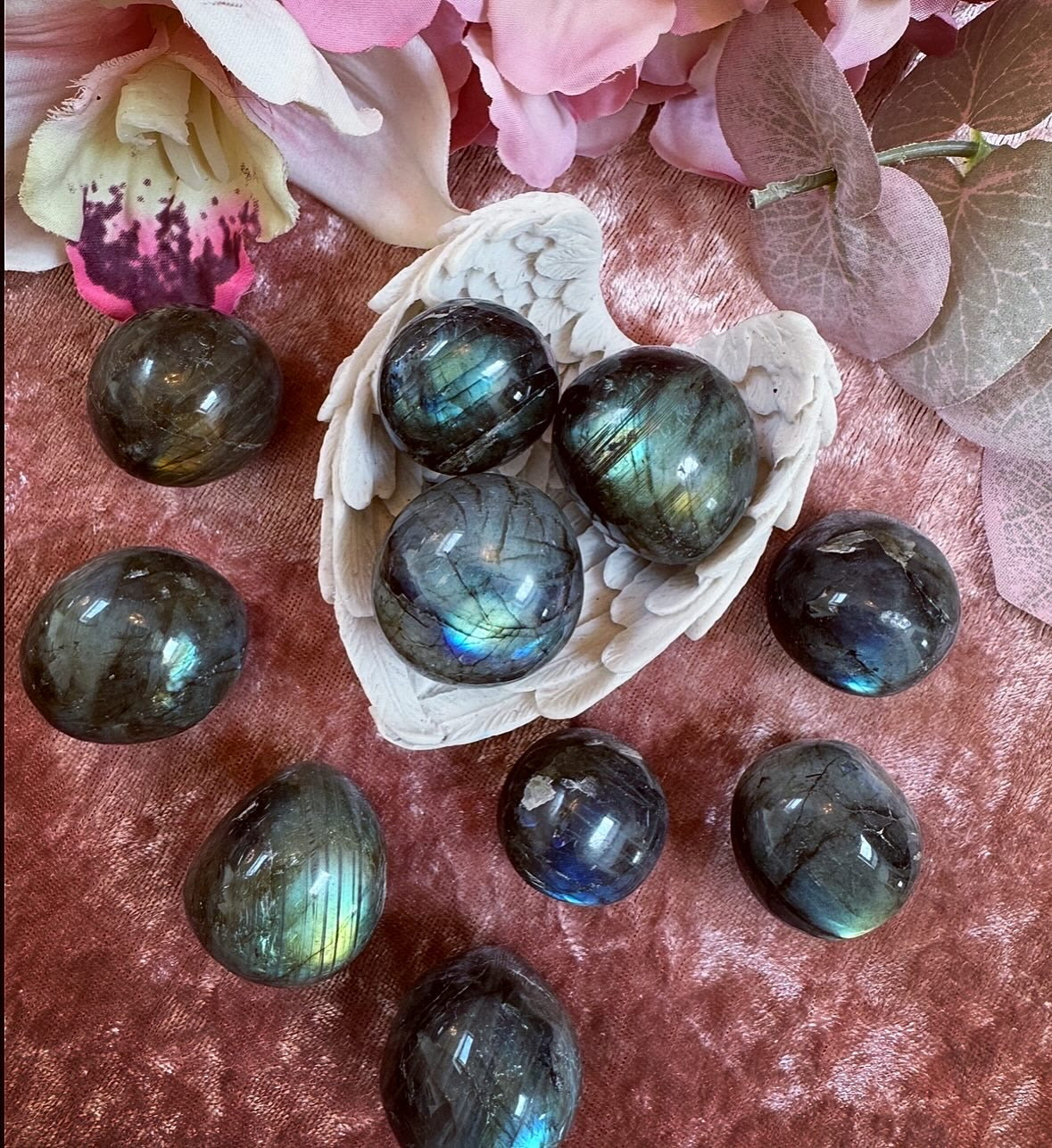 Large High Grade Flashy Labradorite Crystal Tumble