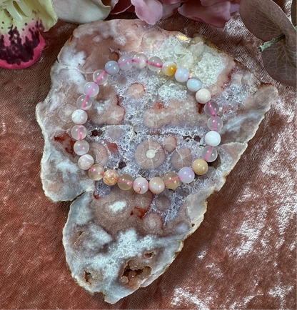 Flower Agate Reiki-Infused Crystal Bracelet