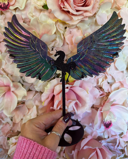 Aura Jasper unicorn on stand