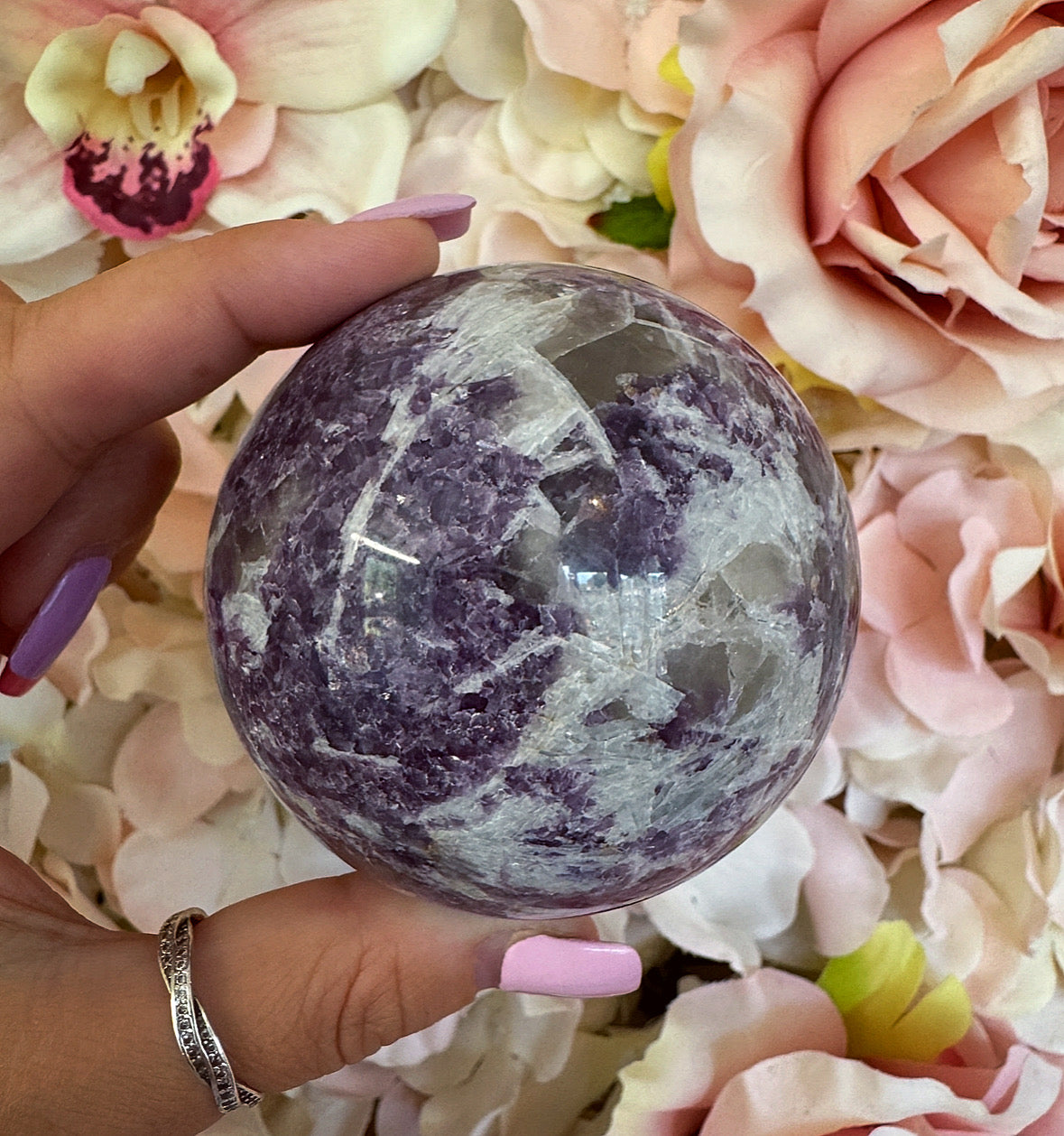 Large unicorn stone Crystal Sphere