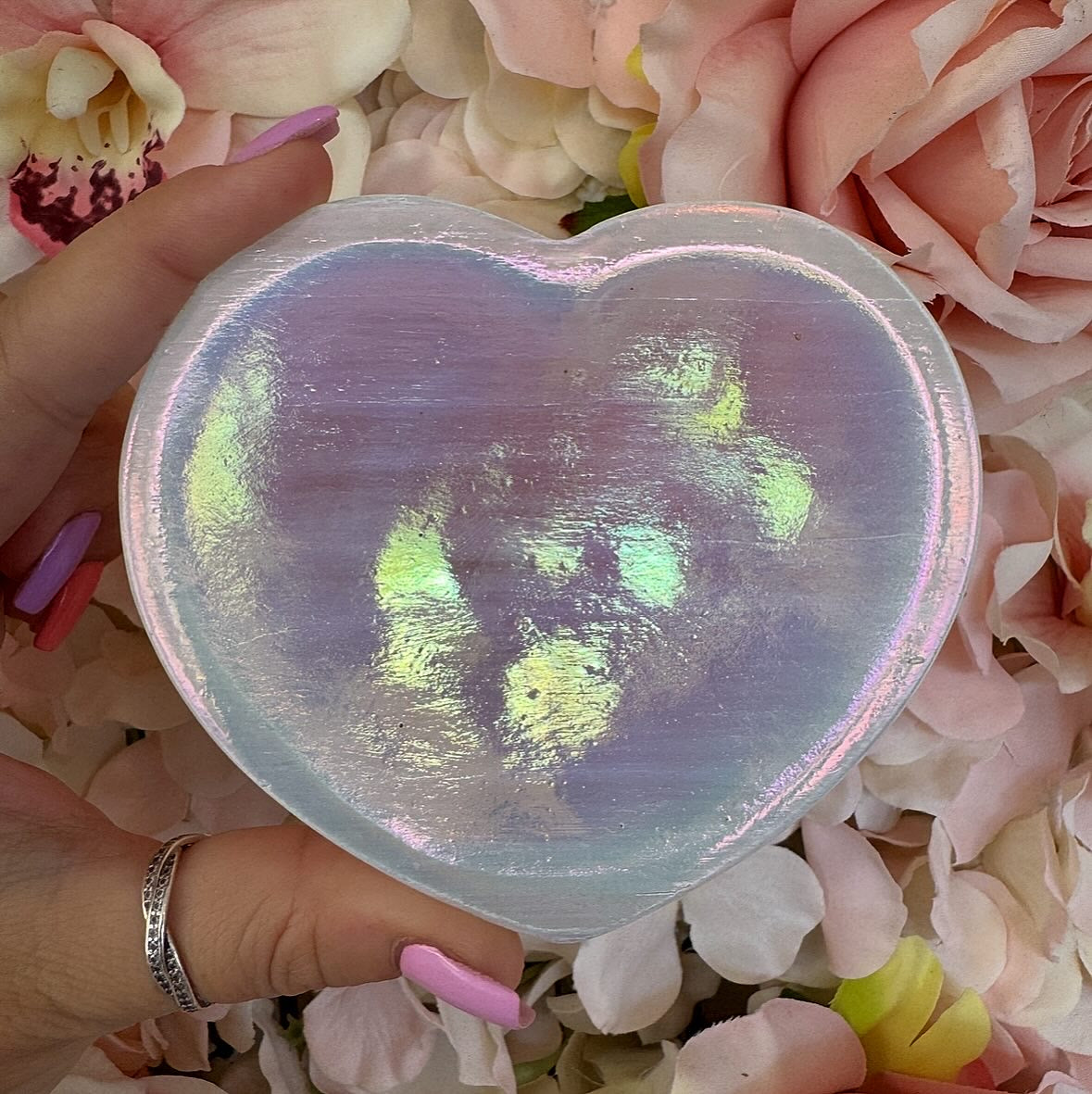 Aura Selenite Shallow Charging Dish