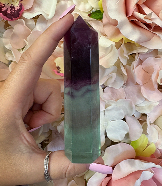 Watermelon Fluorite Crystal Tower