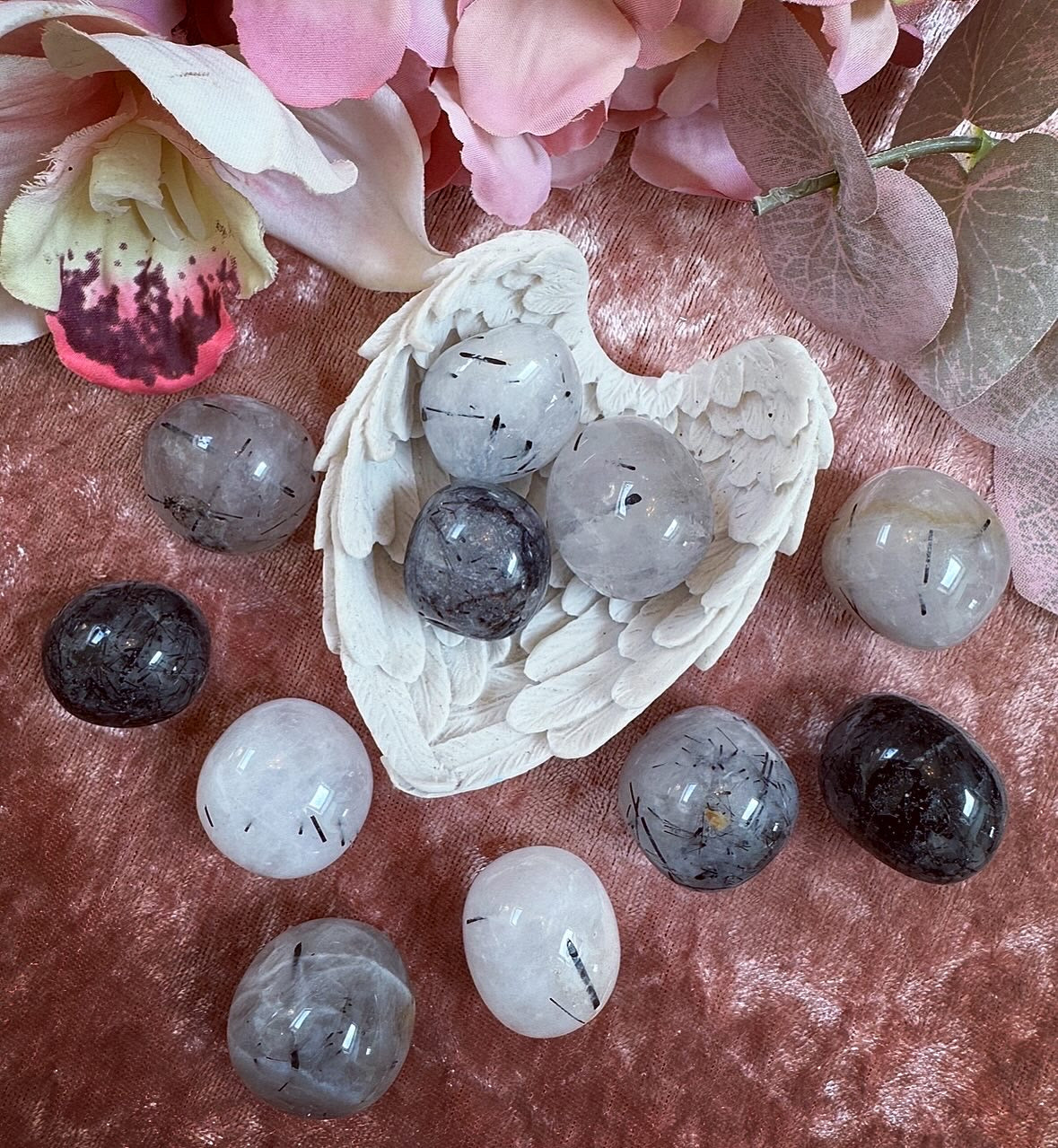 Tourmaline In Quartz Crystal Tumble