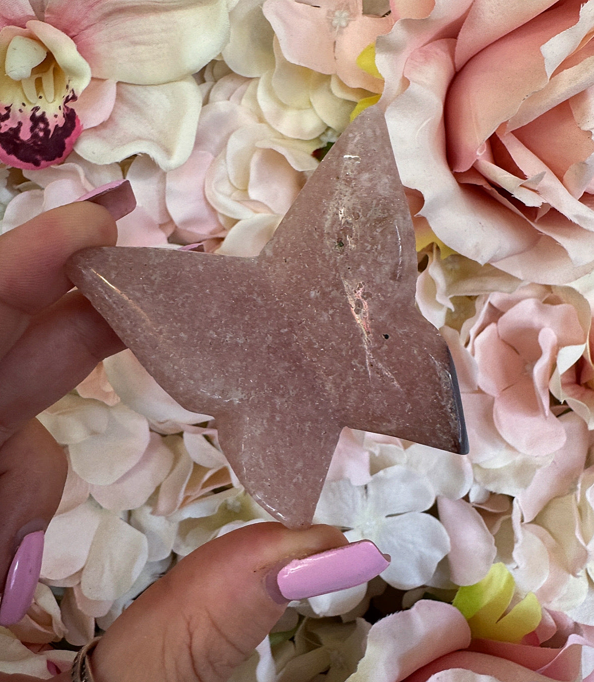 Chunky Pink Amethyst Butterfly