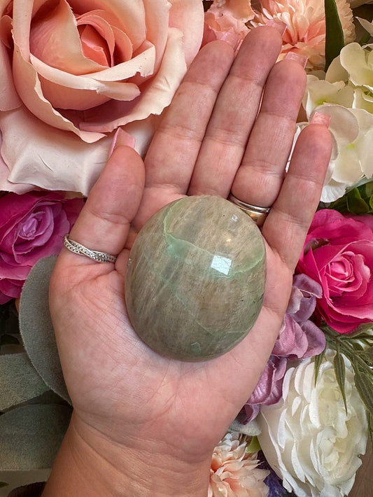 Green Moonstone Palm Stone