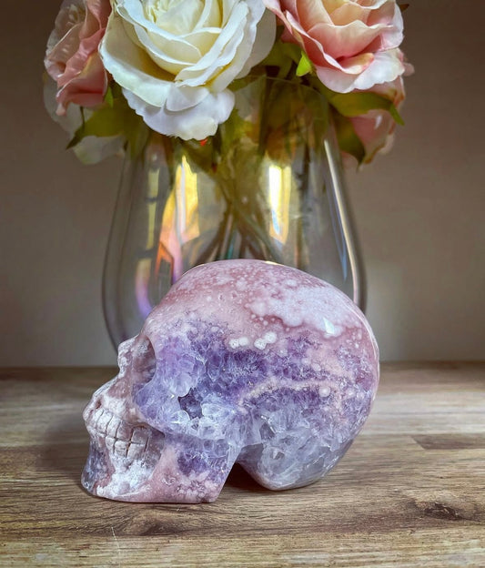 AAA Premium Quality Pink Amethyst Crystal Skull