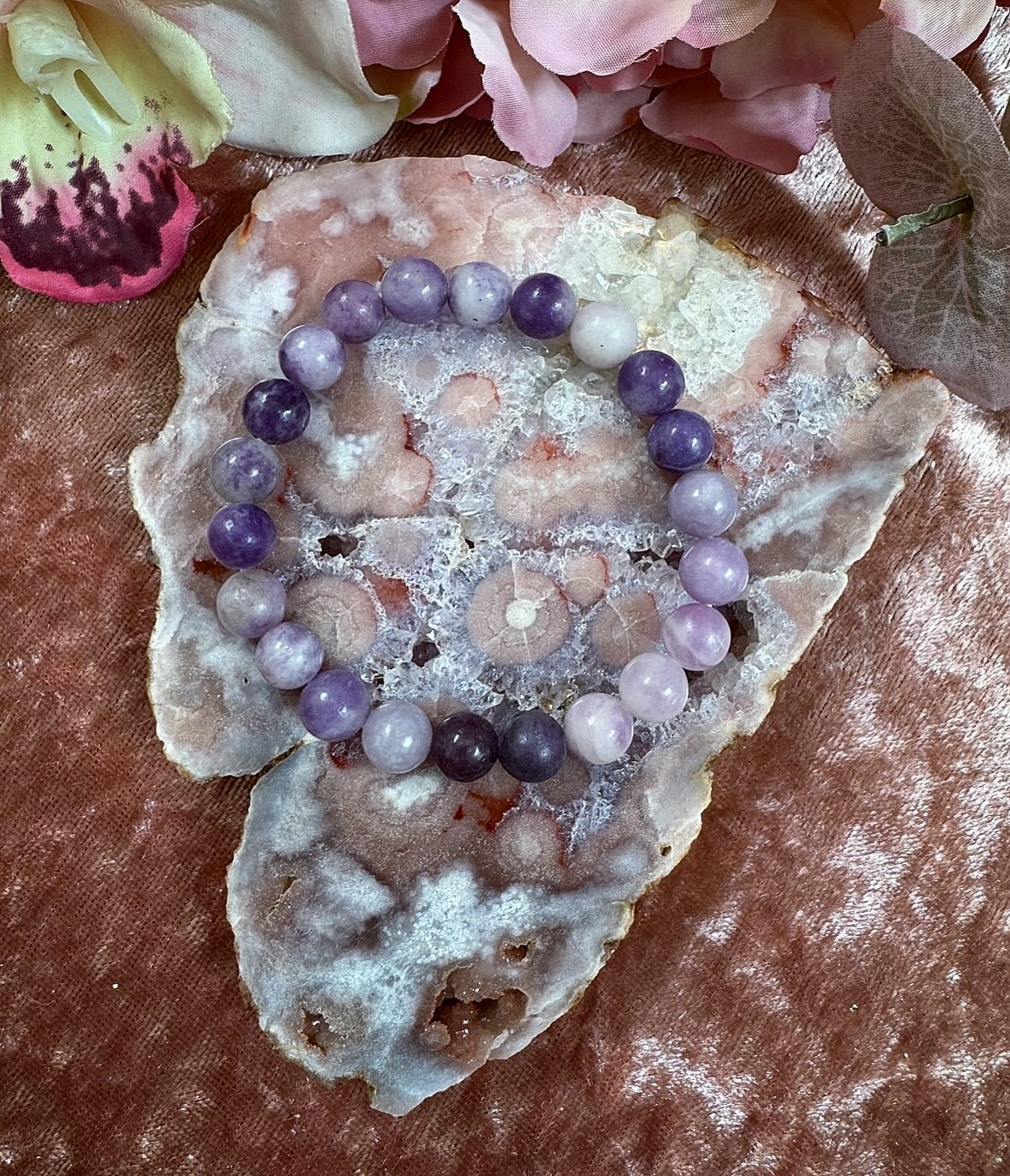 Lepidolite Reiki-Infused Crystal Bracelet